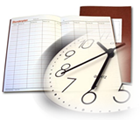 Symbolbild: Terminplaner und Uhr