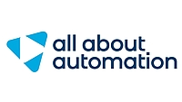 Logo der Messa all about automation, drei blaue Ecken im Dreieck angeordnet sowie der Schriftzug